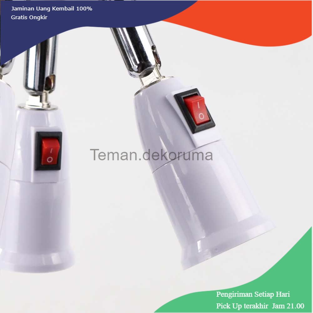 TD - LMP ASMTLED Fitting Lampu Bohlam Studio LED Cabang 3 with Switch E27 - E344