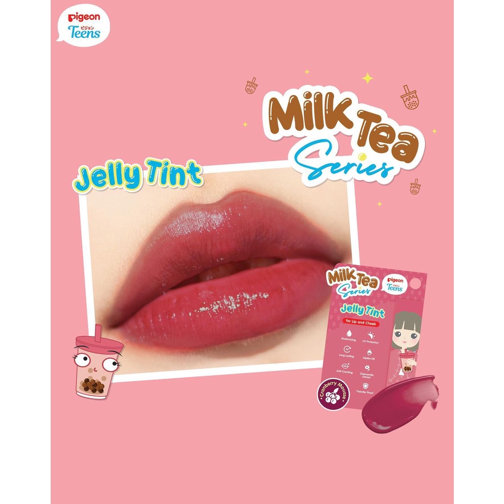 PIGEON TEENS JELLY TINT LIP AND CHEEK MILK TEA SERIES | Anti Cracking &amp; Uv Protection