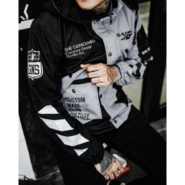 JAKET PRIA-JAKET NASCAR BLACK WARRIOR GENIOUS