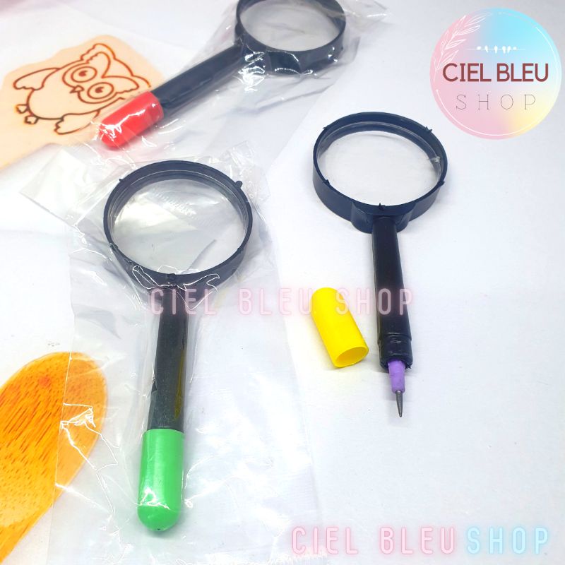 KACA PEMBESAR MINI + PENSIL ANAK EDUKATIF/ MAINAN MAGNIFYING GLASS TOY