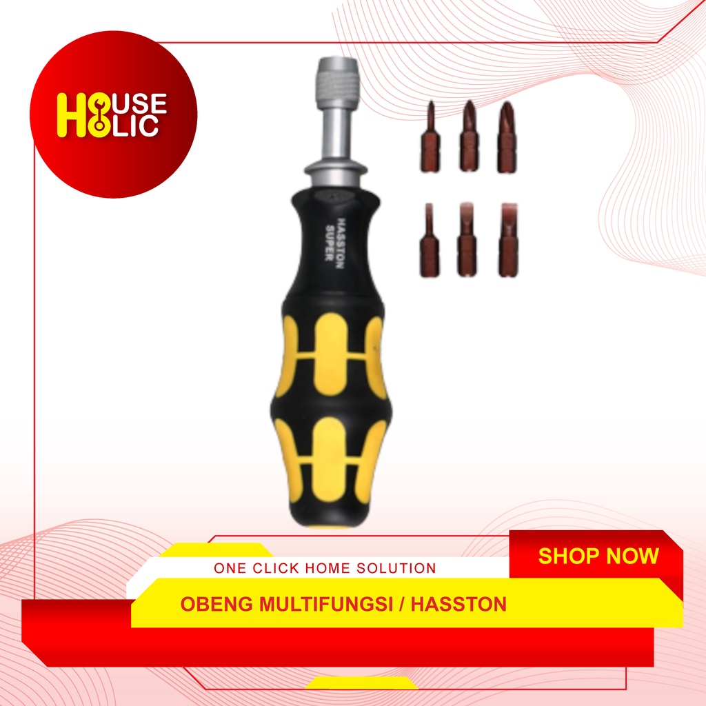 HASSTON Obeng Set Multifungsi 6 In 1 Screwdriver Adjustable 2600-009