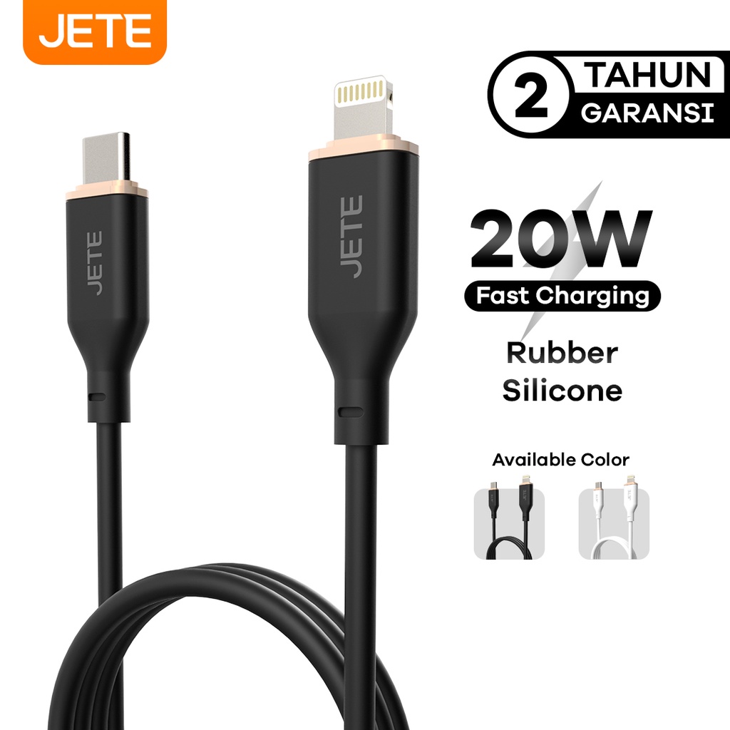 Kabel Data Type C to Lightning 30W Fast Charging 5A JETE CX10 -  Garansi 2 Tahun