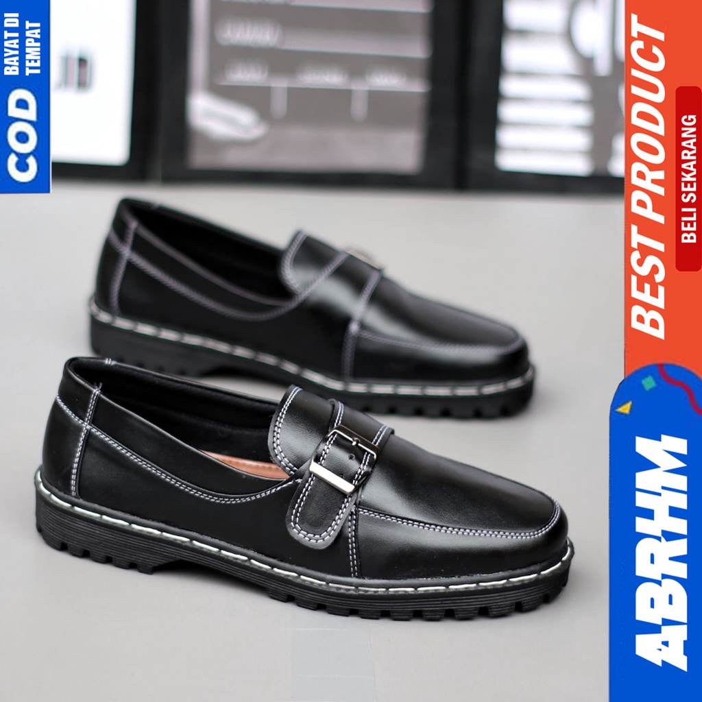 Sepatu Loafers Pria Docmart Formal Casual Pantofel Kerja Kantor Abrhm JUNIOR