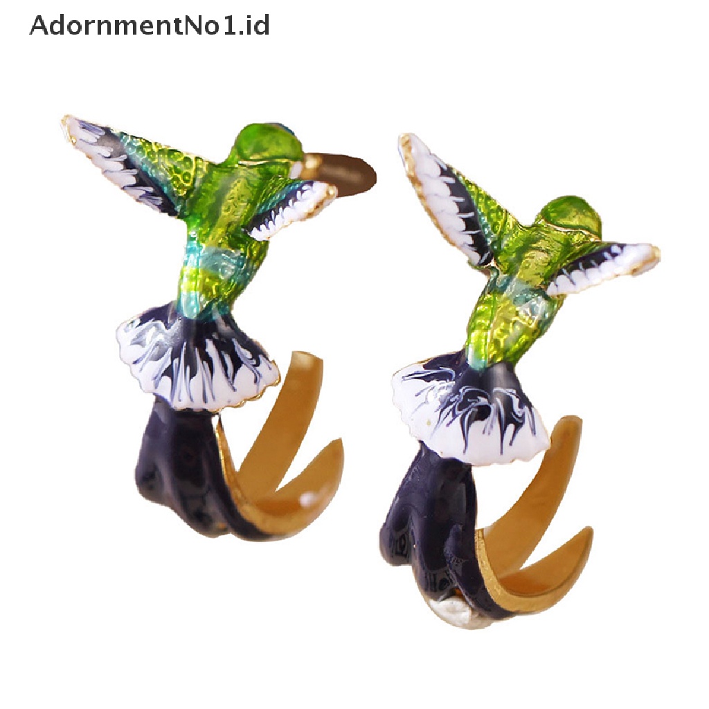 [AdornmentNo1] Fashion Gadis Anting Terbang Hummingbird Burung Anting Wanita Perhiasan Aksesoris [ID]