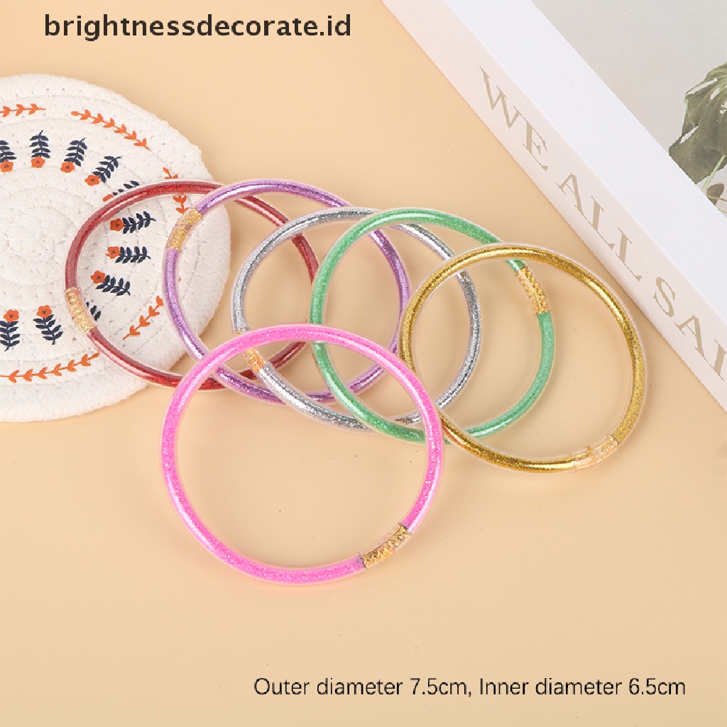 [Birth] 1set Shiny Gold Buddhist Rush Gelang Bharm Halus Budha Gadis Gelang Silikon Plastik Glitter Jelly Budha Cahaya Gelang Hadiah [ID]