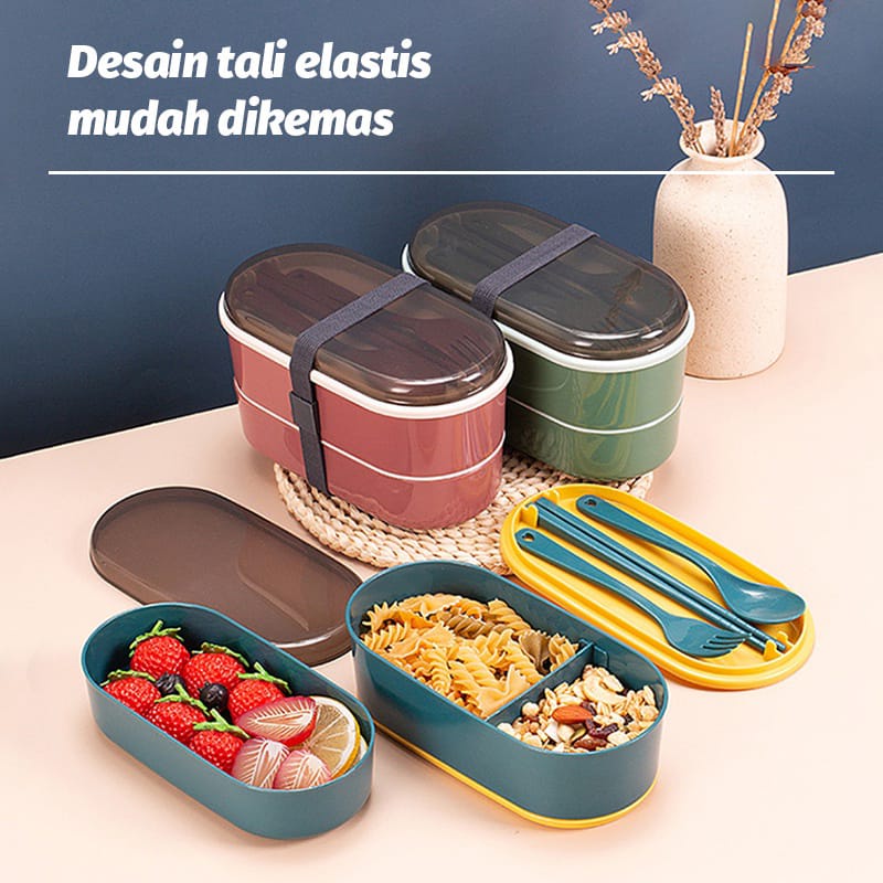 [JUALSEMUA18](KTM.01) MAKAN 2 TINGKAT DENGAN HANDLE TANGAN  / LUNCCHBOX WITH HANDLE / IMPORT