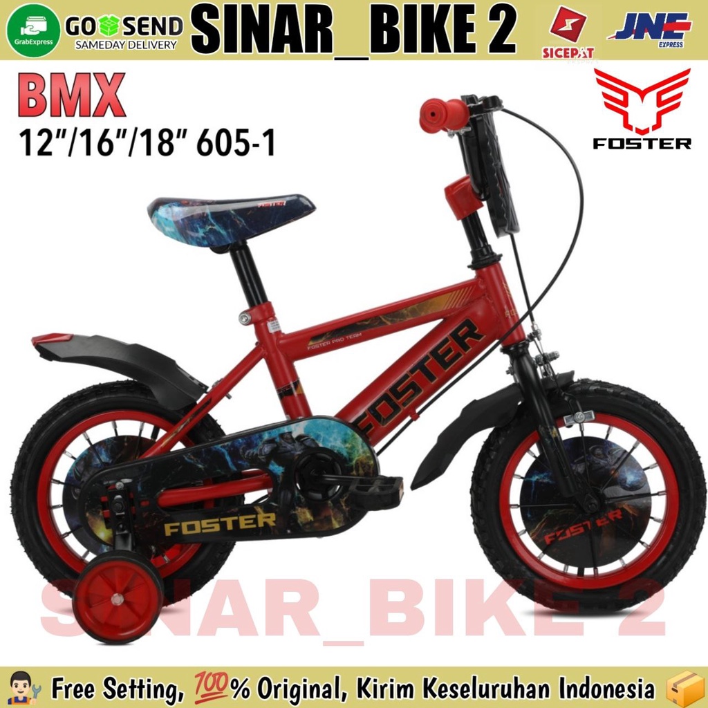 Sepeda BMX Anak Laki  FOSTER 605-1 Ukuran 12 ,16 .18 Inch