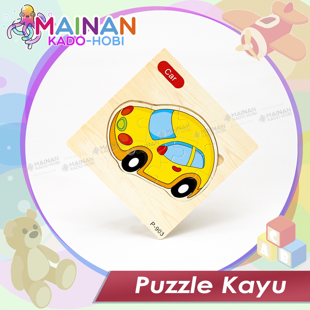 MAINAN ANAK TOYS PUZZLE KAYU EDUKATIF KARAKTER TRANSPORTASI