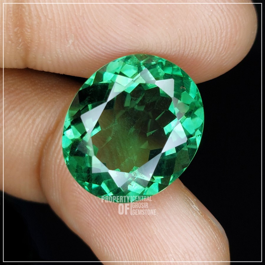 Batu Green Quartz Oval Cutting Kristal Good Quality