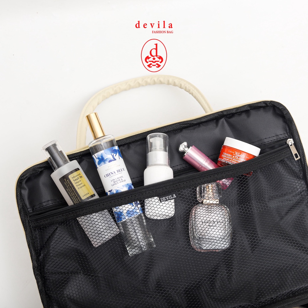 PREMIUM CREAM BOXES TRAVEL BAG - Tas Koper Waterproof Motif Krem Murah