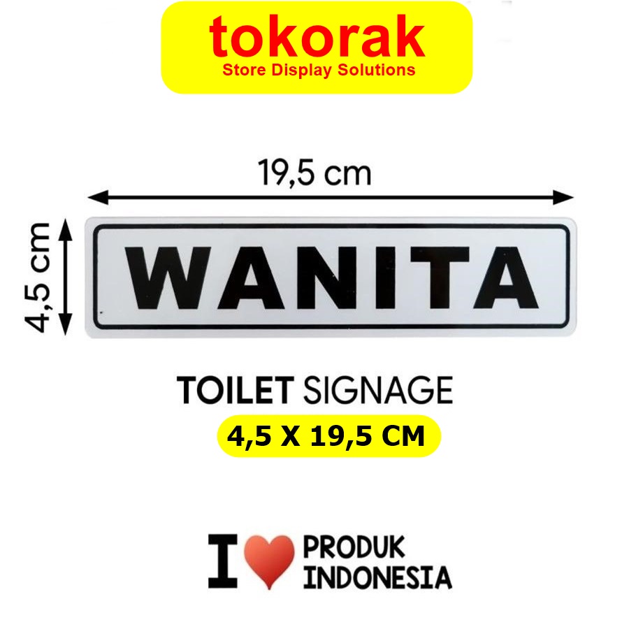 SIGNAGE WANITA 4,5CM X 19,5 CM SIMBOL LOGO PERINGATAN