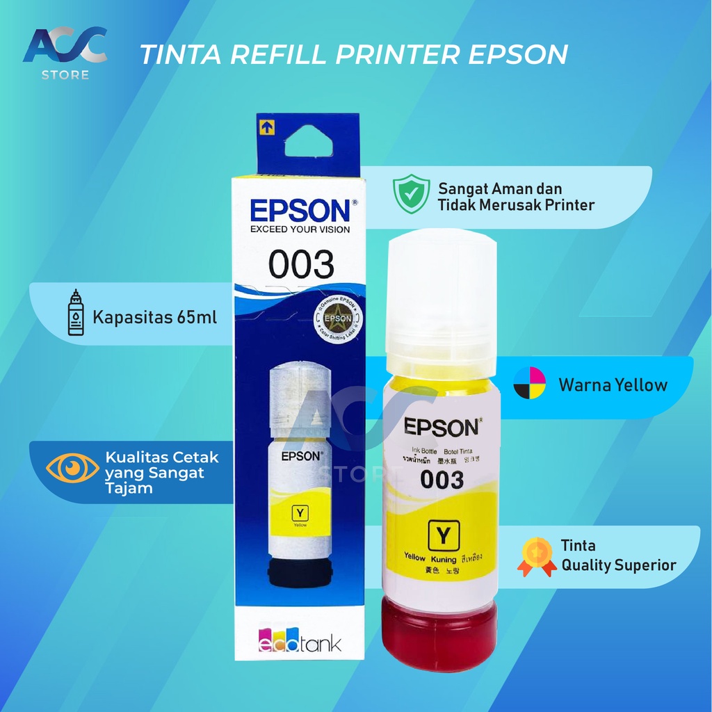 1 SET 4 PCS Tinta Epson 003 Compatible Isi Ulang Printer L1110 L3110 L3150 L5190 L3101