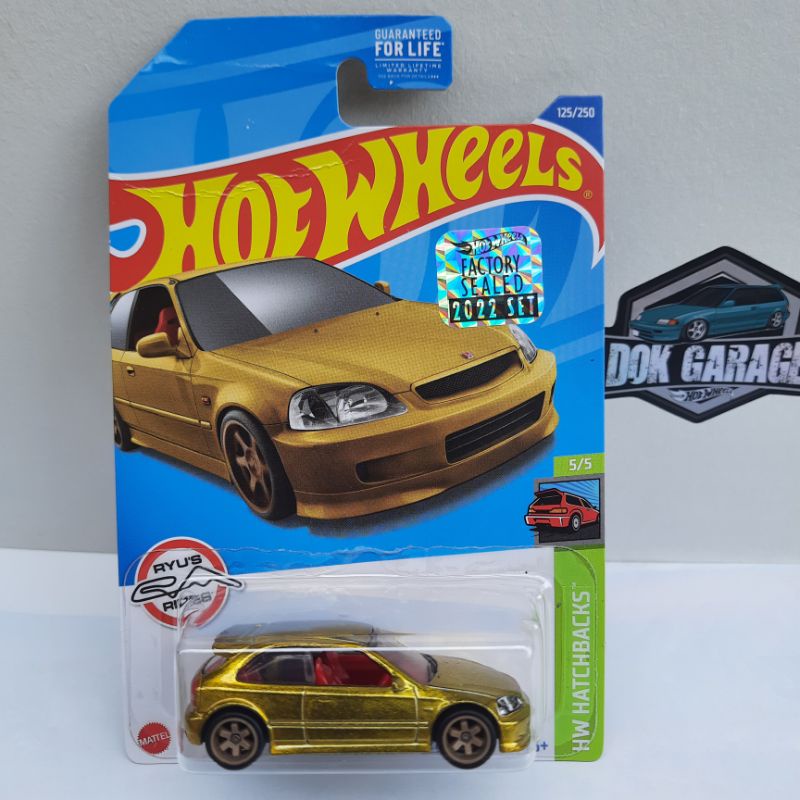Hotwheels Factory Sealed FS THS honda civic ek9 gold