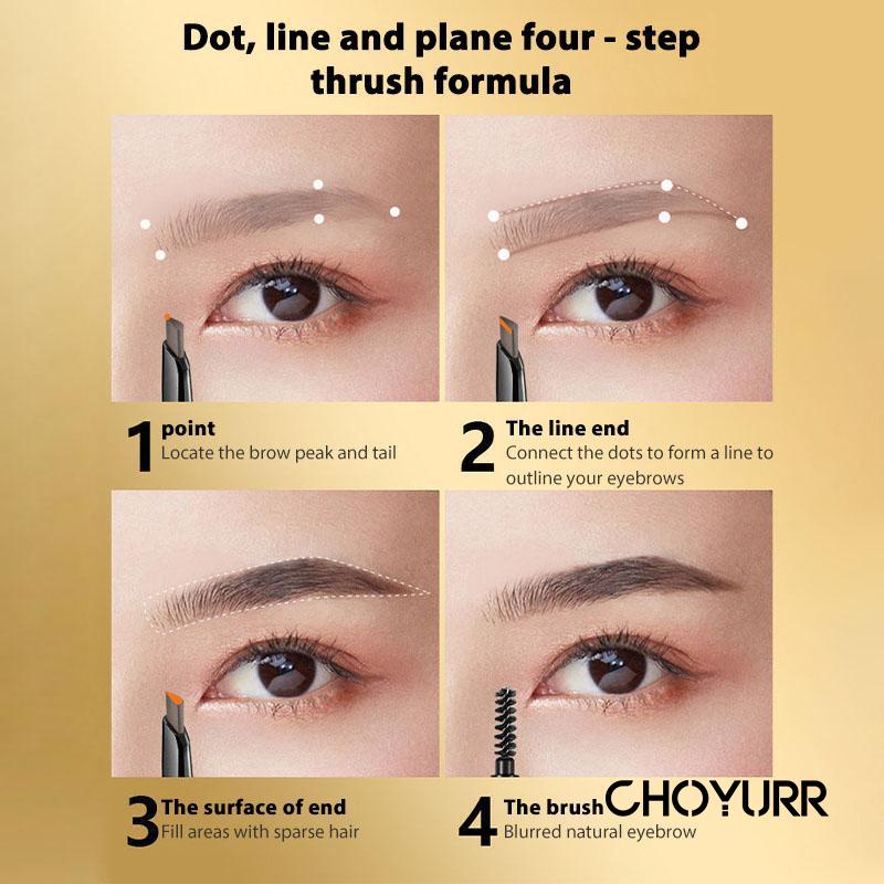 【COD】Eyebrow 2in1 Eyebrow Pensil Alis Double Head Spiral Berkepala GandaEyebrow Long Lasting Tahan Lama Non Smudge Original-CH