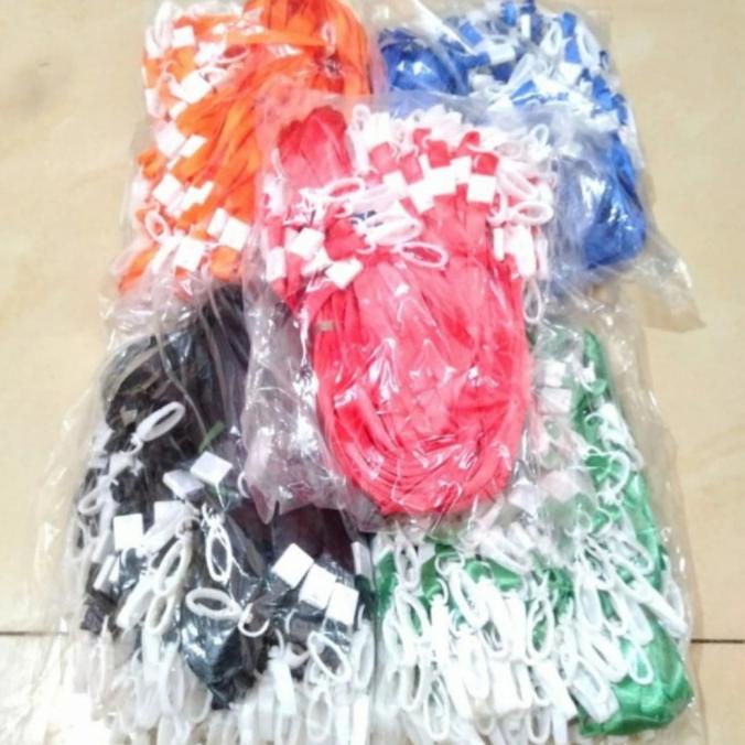 

HARGA DISKON tali id card / tali lanyard 1cm jepitan plastik / 100pcs