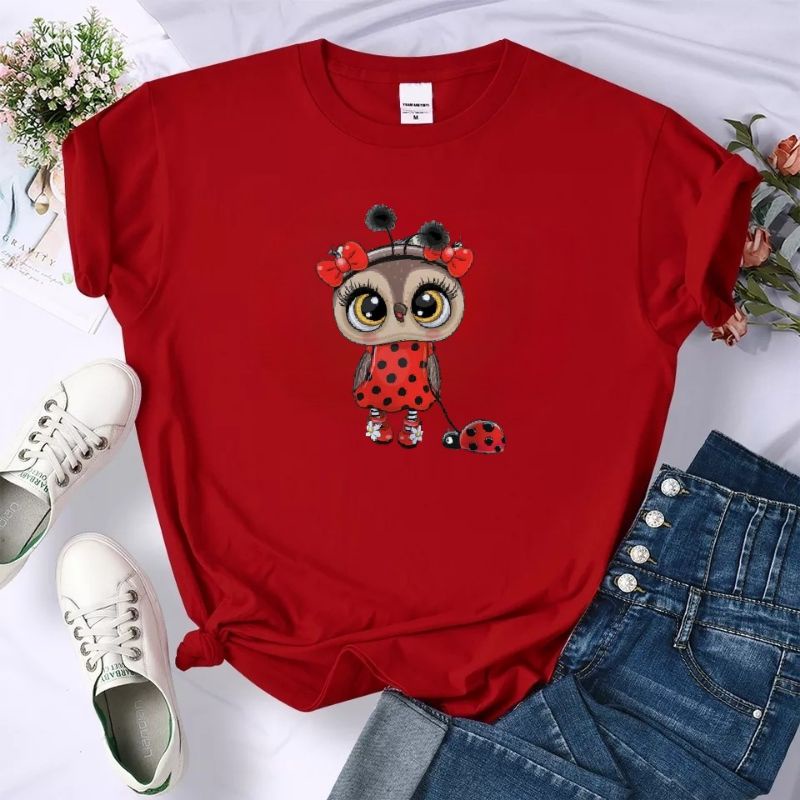 Kaos Wanita Baju Oblong Cewek Lengan Pendek Atasan Tshirt Oversize Dewasa Bird Fashion Cod