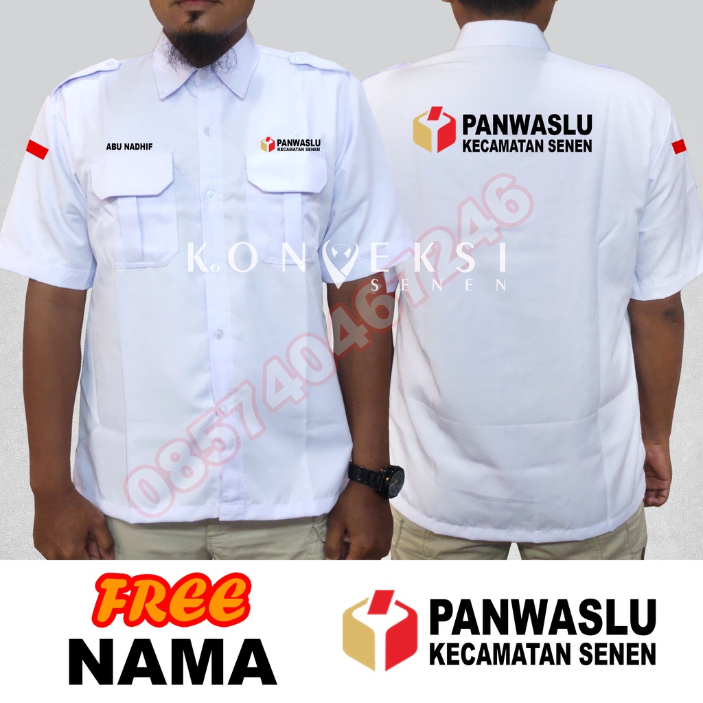 kemeja panwaslu baju panwaslu seragam panwaslu Pdh Bawaslu baju pendek