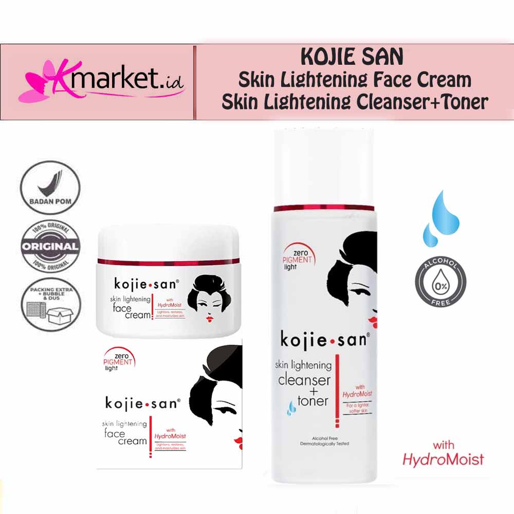 KOJIE SAN Face Lightening Cream 30g | KOJIE SAN Skin Lightening Cleanser+Toner 2in1