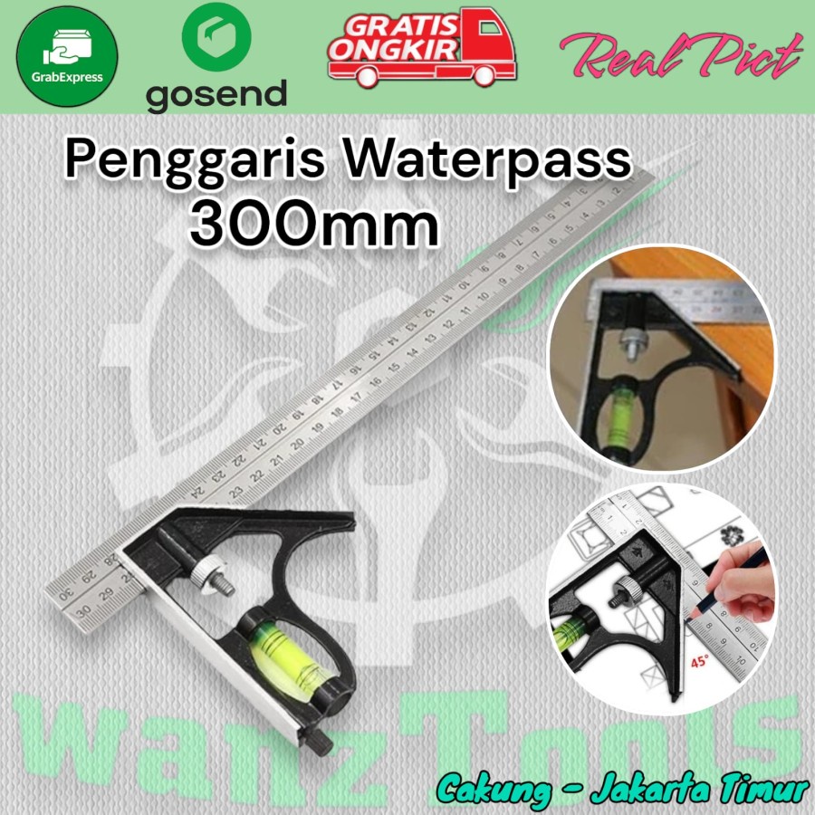 

Combination Square Waterpass - Penggaris Siku Tukang 30cm Waterpas Multiguna
