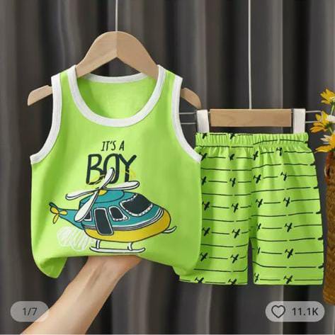 VS - NEW SET SINGLET KOMBI KARAKTER C BABY ANAK USIA 1-5 TAHUN