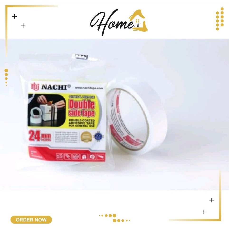 

Isolasi Double tape / Dobel tape 24mm Nachi 1 Inch.