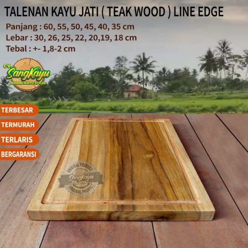 TALENAN KAYU JATI ASLI LINE EDGE TEAK WOOD TALENAN KAYU JATI BESAR