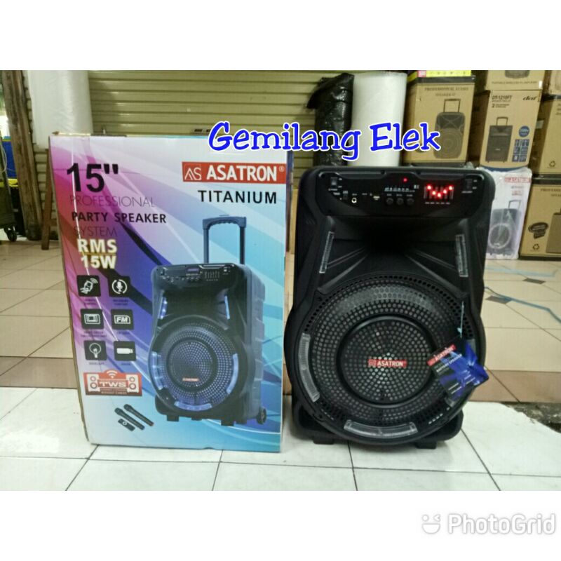 Speaker Portable Wireless ASATRON TITANIUM 15 inch