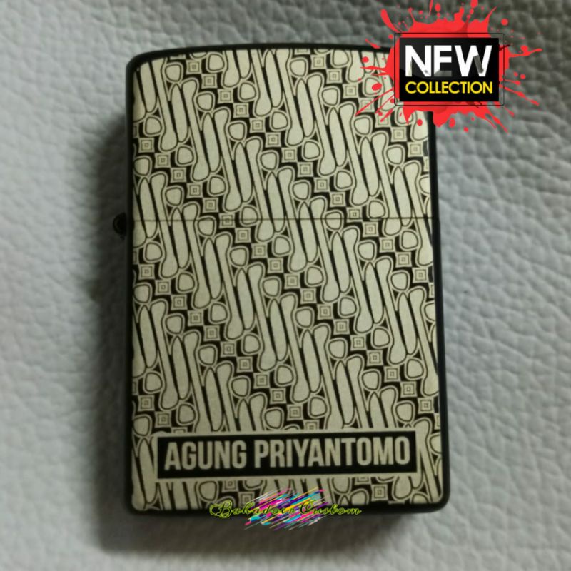 KOREK API ZIPPO BLACK MATTE CUSTOM BATIK GRATIS GRAFIR NAMA ANDA