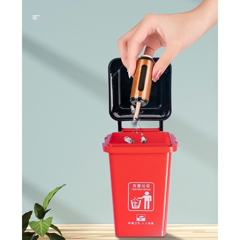 IMPOR PORTABLE ASHTRAY ASBAK H016 ROKOK INSTANT DENGAN KOREK BARA CAS USB