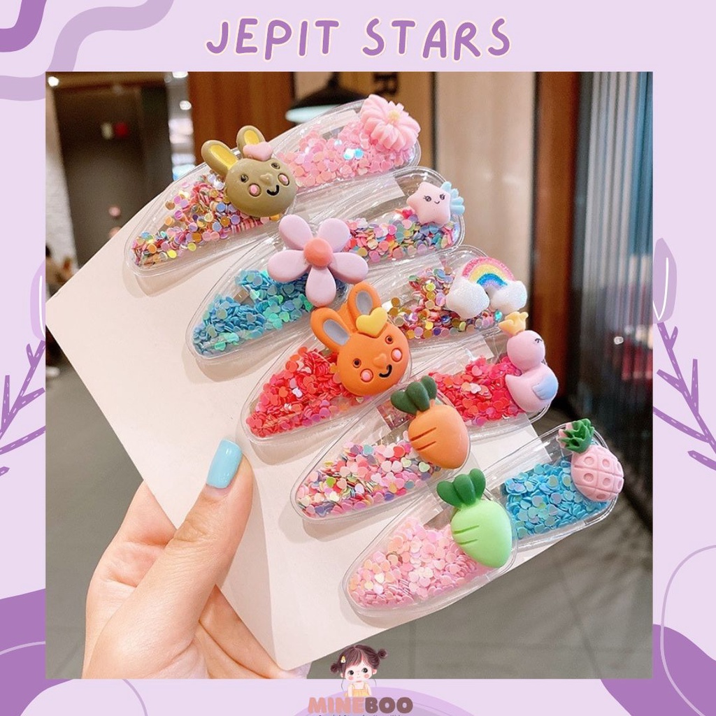 mineboo - JEPIT STARS Jepit Rambut Anak Fashion Korea Jepit Rambut Kartun Jepit Rambut Gadis