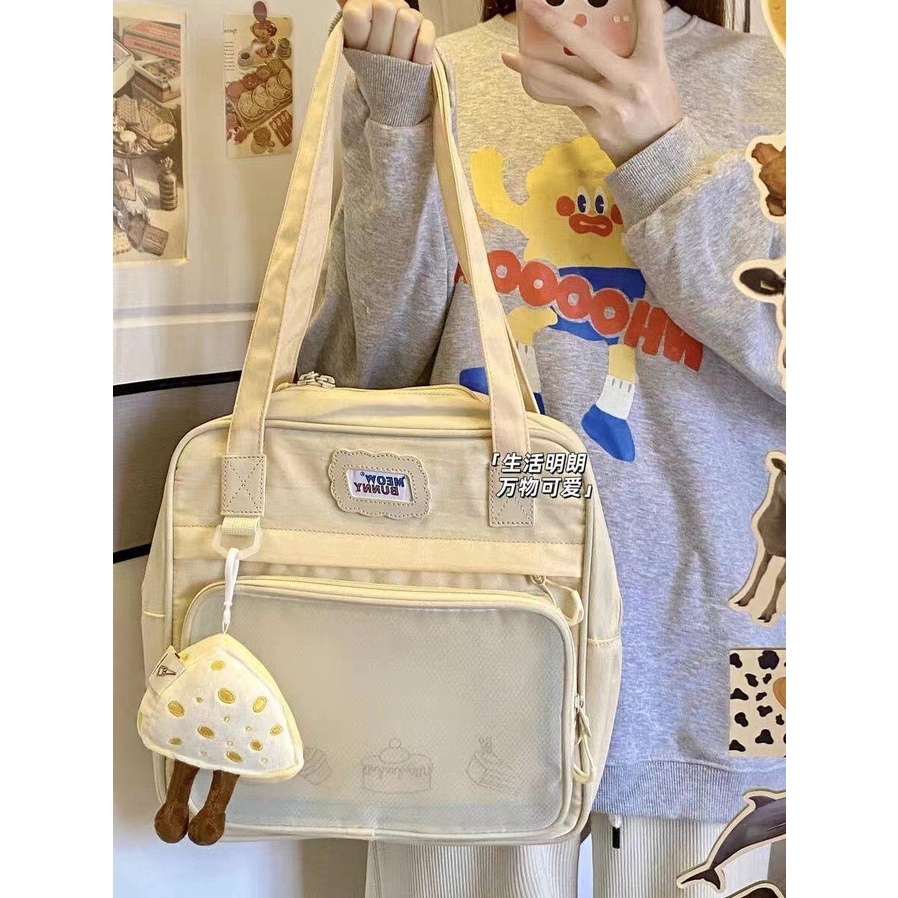 ✷Sera cute bag shoulder bag handbag tote bag female college student class commuting large-capacity canvas shoulder bag