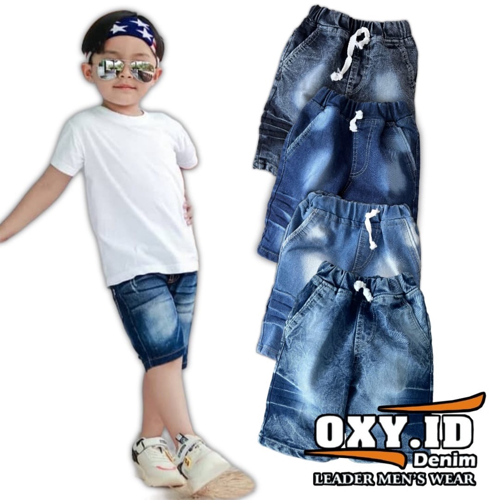 jeans pendek anak unisex usia 1-13 tahun model shortline distro kekinian