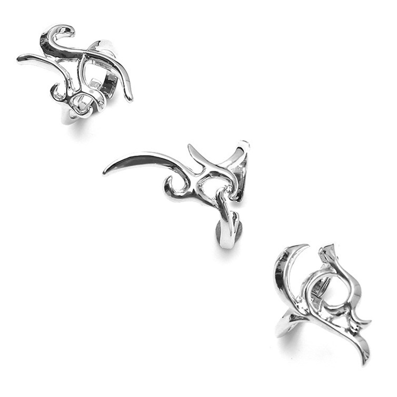 3pcs/set Cincin Ujung Jari Tidak Teratur Untuk Wanita Membuka Cincin Jari Cincin Sederhana Warna Perak Kuku Set Pesona Hadiah Perhiasan Pesta