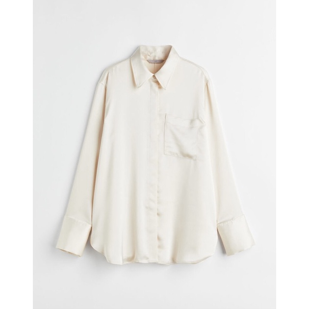 HnM Kemeja Satin Cream (Reject Minor Banget)