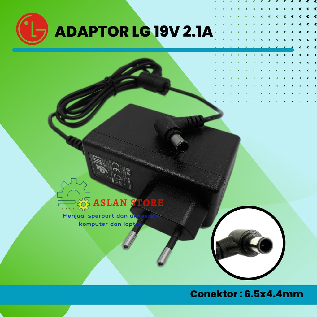 Charger casan Monitor LG TV LED LG Adaptor TV Monitor LG 19V-2.1A LED TV Monitor LG Colokan Jarum original