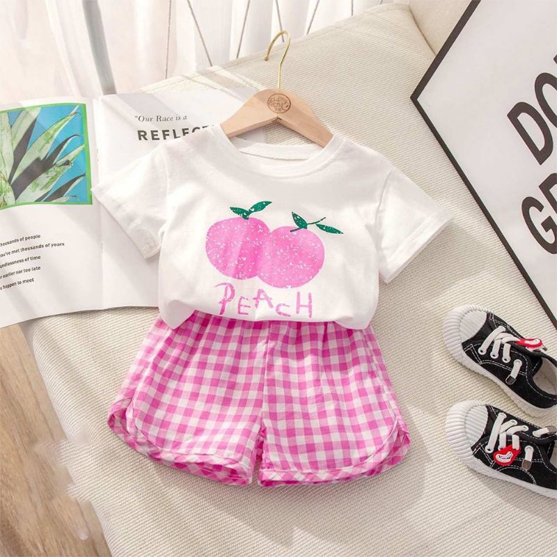 Set Baby Fruit Tea 6 bulan -18 bulan / Setelan Fruit Short Sleeve T-Shirt