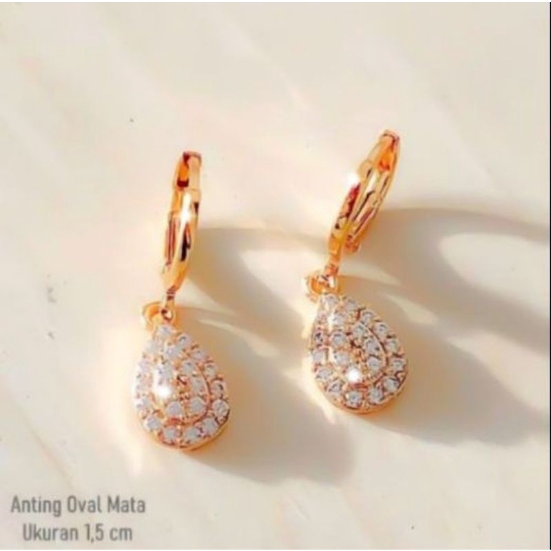 anting wanita lapis emas titanium terlaris