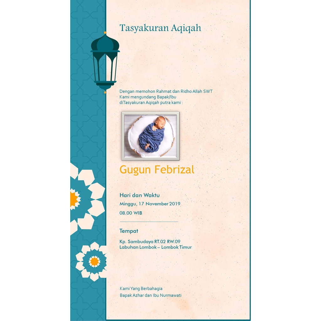 Jual Video Undangan Walimatul Khitan/Tasmiyah/Aqiqah ( B9 ) | Shopee