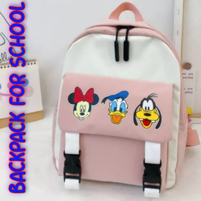 samasuka.shop - Tas Anak Sekolah Perempuan Karakter Disney Mickey Mouse Goofy Donald Bebek Terbaru