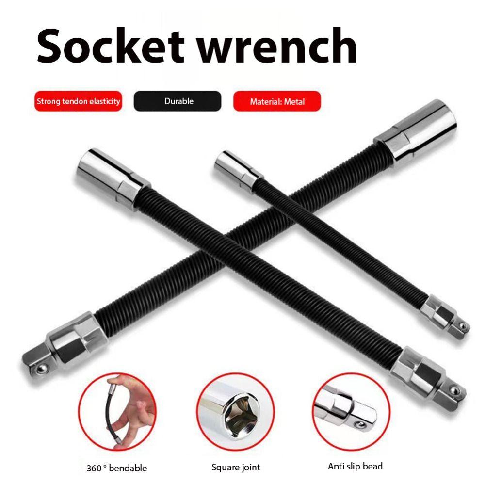 Lanfy Flexible Extension Rod 1per4 3 /8 1 /2 Power Tools Socket Extension Rod Ratchet Wrench Extender Kunci Pas Dipanjangkan Hand Tool Extension Sambung Batang