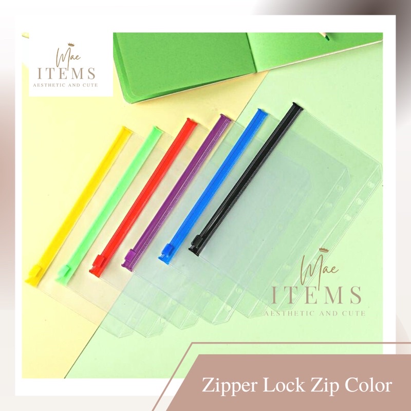 

A6 Kantong Serbaguna Pouch Zipper Ziplock Warna Binder 6 Ring