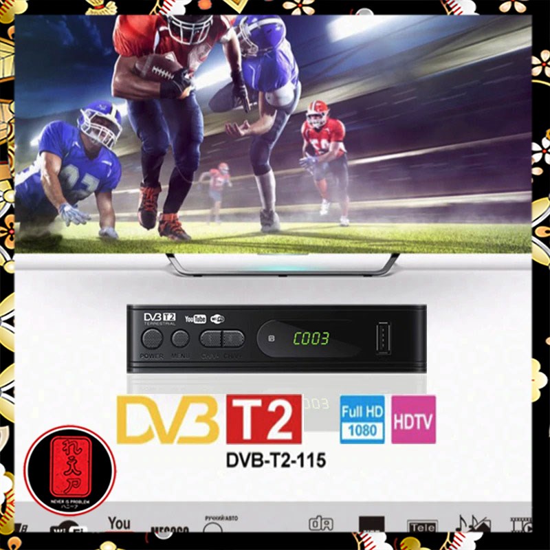 Taffware Set Top Box TV Digital H.265 1080P DVB-T2 - DZ084 - Black