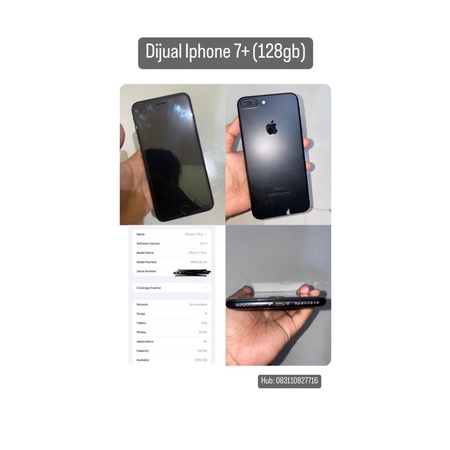 Iphone 7 plus 128gb second rasa baru