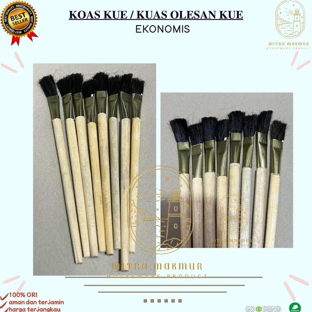 SALE!! KUAS OLESAN KUE / KOAS BULU GAGANG KAYU / KOAS MURAH