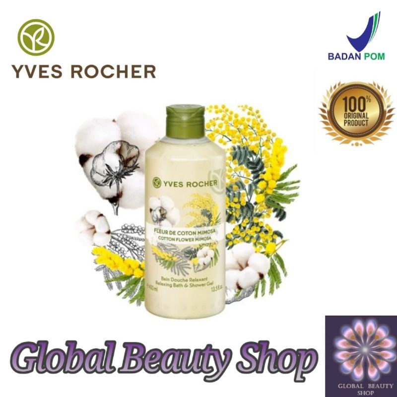 [ SALE ] Yves Rocher Cotton Flower Mimosa Relaxing Bath and Shower Gel