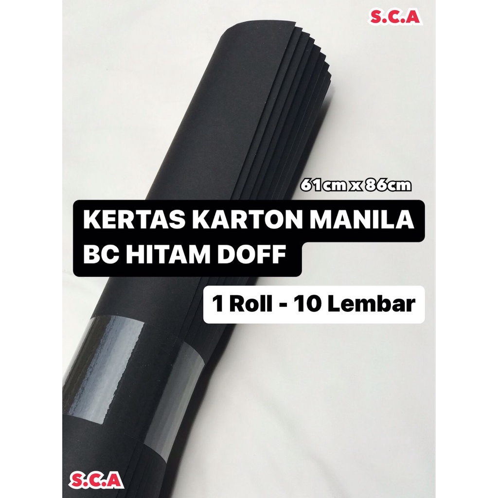

Kertas Karton Manila BC Hitam Doff per roll 10 Lembar