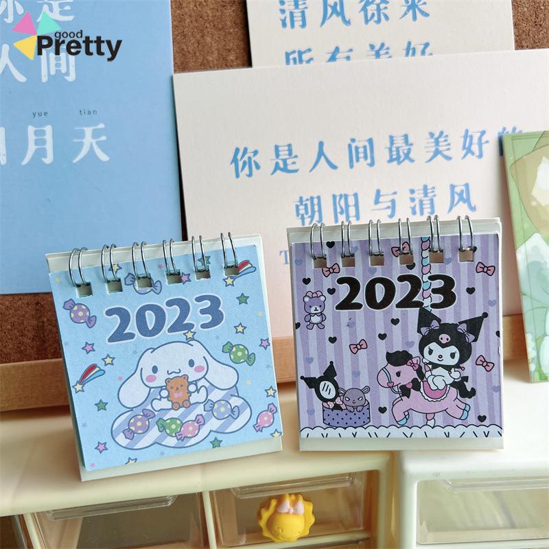 Kalender Meja Mini 2023  Lucu Vertikal  Anjing Kuromi Cinnamoroll  Kalender Kecil - PD