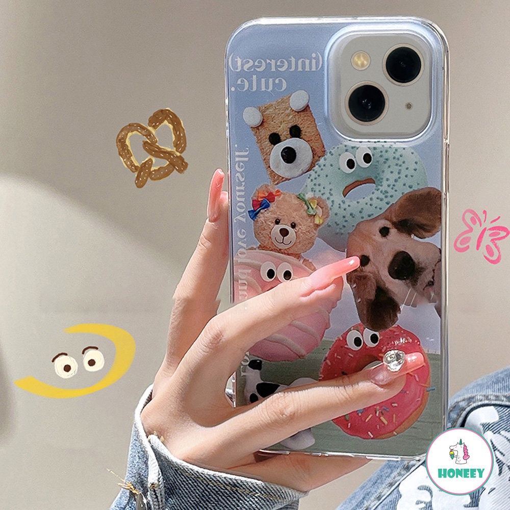 Soft Case Tahan Air Motif Anjing Beruang Doughnut Untuk IPhone 14 13 12 11 Pro Max XR X XS