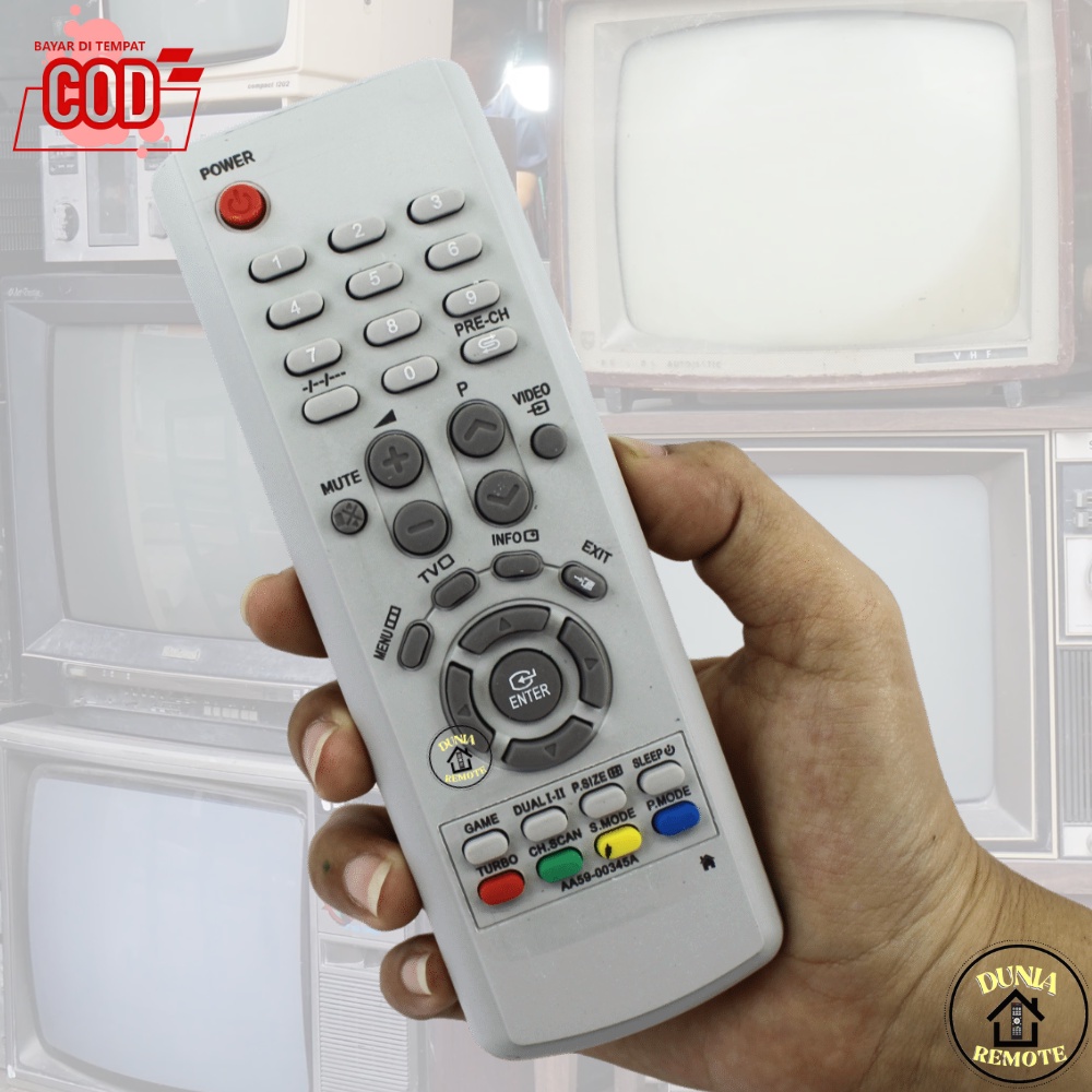 Remot Remote TV Samsung 345 Tabung slim flat tanpa setting