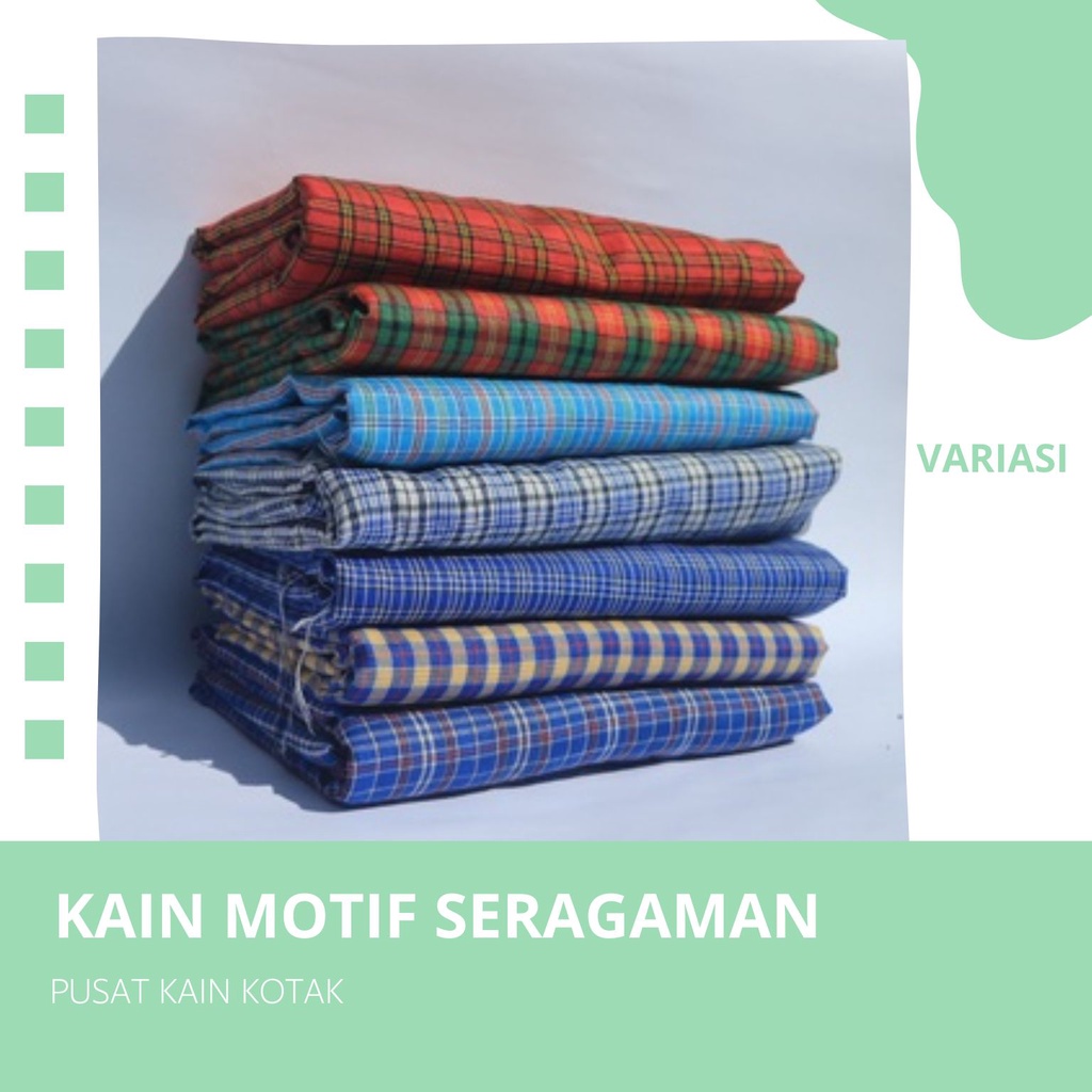 KAIN KOTAK MOTIF SERAGAMAN LEBAR 150CM YARNYED /SERAGAMAN/KAIN YARNYED